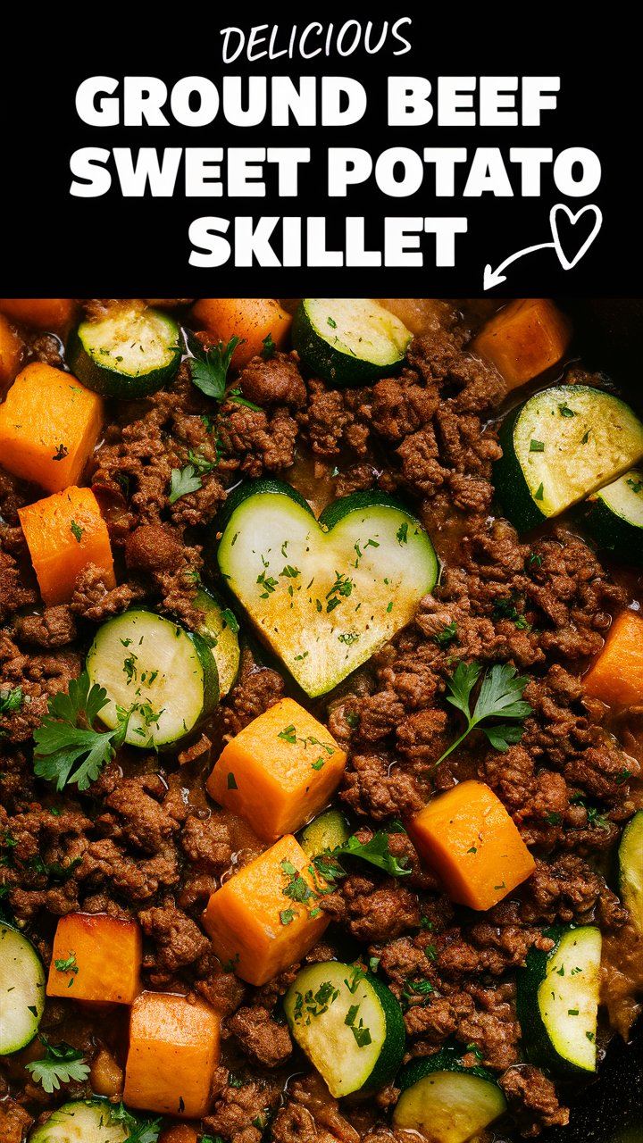 Sweet Potato & Zucchini Ground Beef Skillet