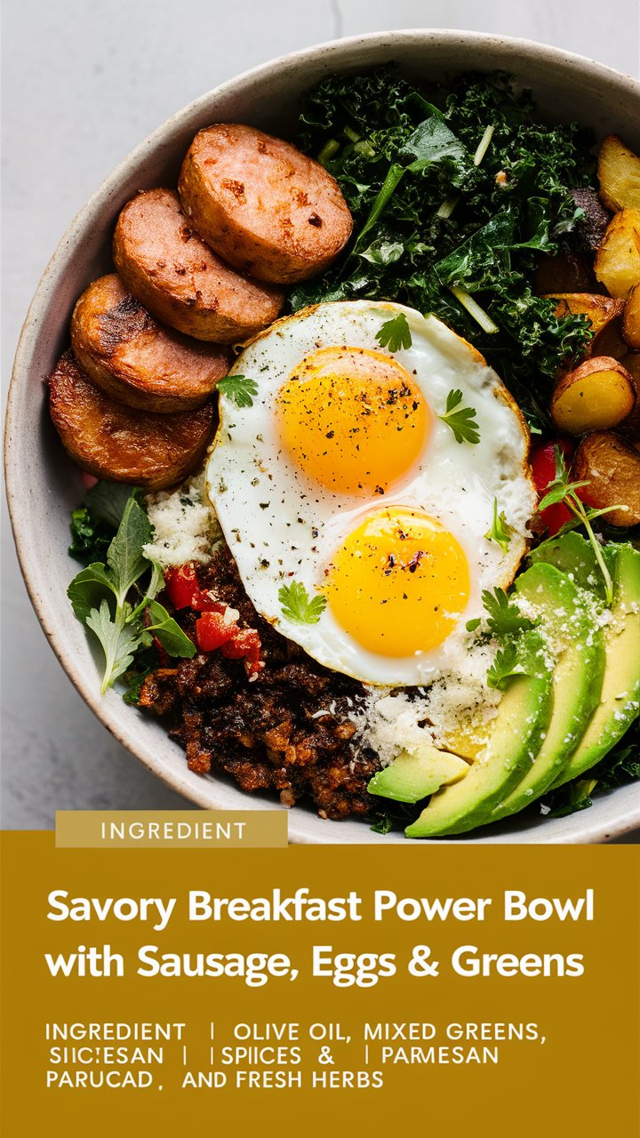 Savory Breakfast Power Bowl with Sausage, Eggs & Greens 2025