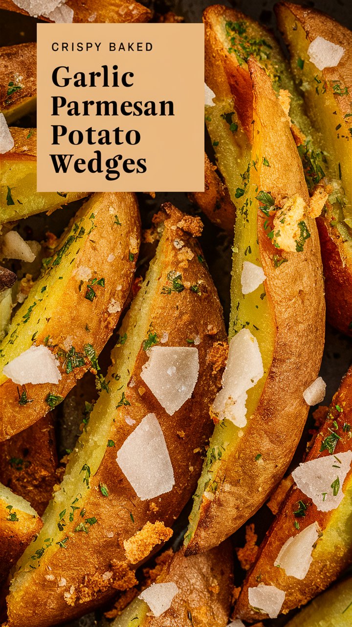 Crispy Garlic Parmesan Baked Potato Wedges