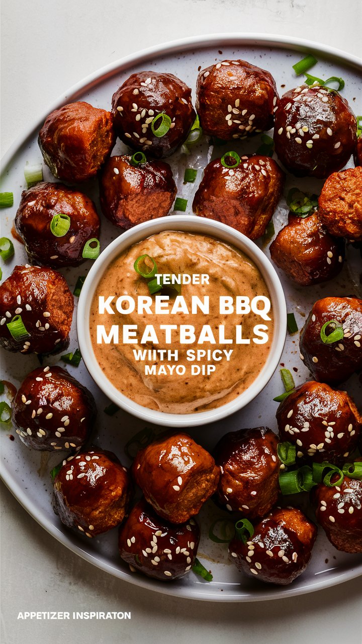 Tender Korean BBQ Meatballs with Spicy Mayo Dip 2025
