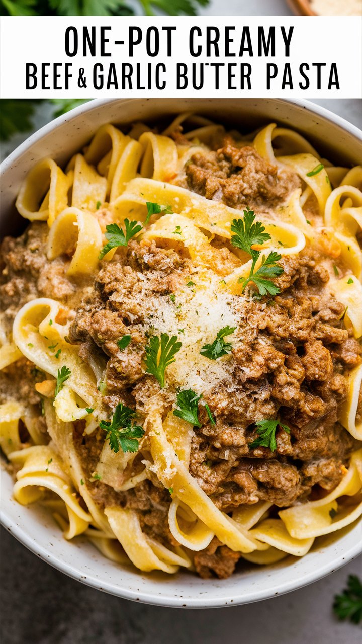 One-Pot Creamy Beef and Garlic Butter Pasta 2025