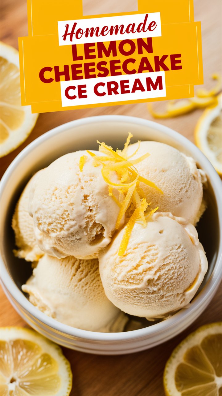 🍋 Homemade Lemon Cheesecake Ice Cream (Creamy & Refreshing Recipe)