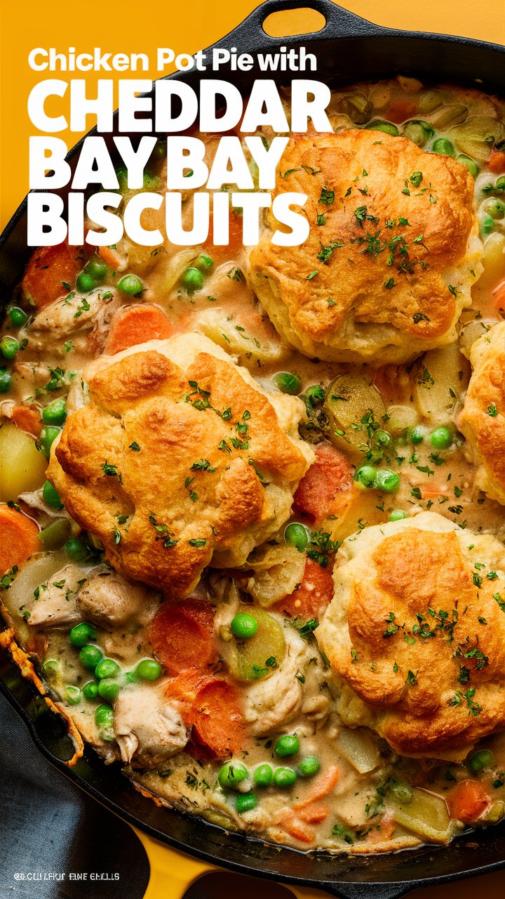 Chicken Pot Pie Bake with Cheddar Bay Biscuits 2025