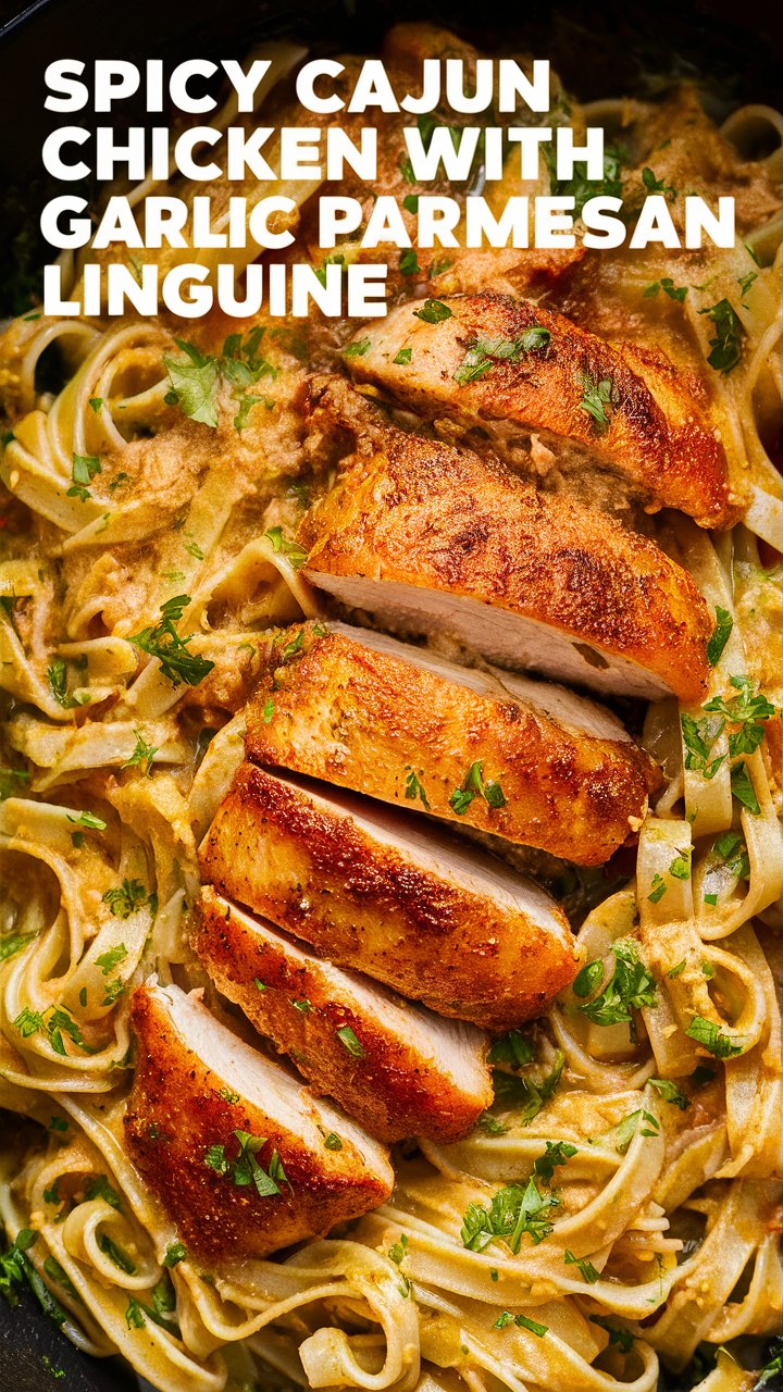 Spicy Cajun Chicken Linguine in Creamy Garlic Parmesan Sauce 2025