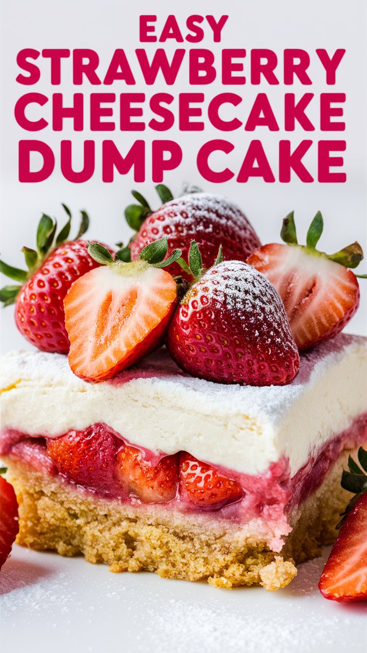 🍓 The Ultimate Strawberry Cheesecake Dump Cake (Rich Creamy & Foolproof)