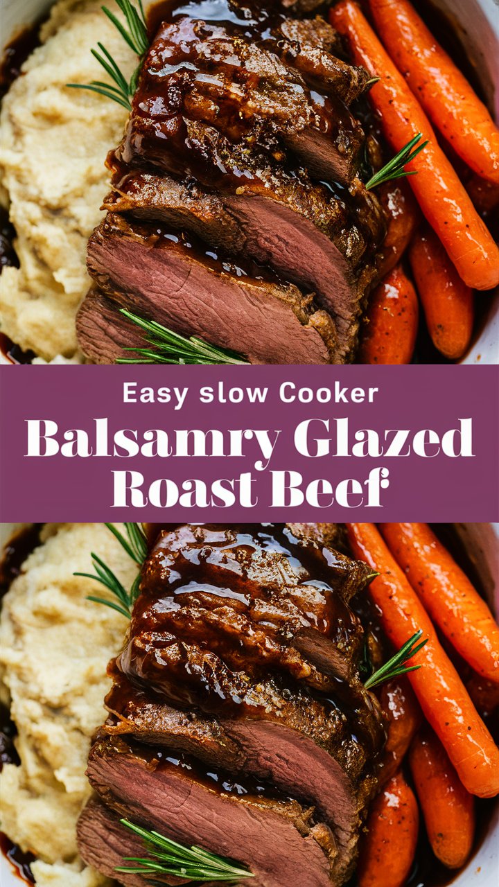 🕐 Slow Cooker Balsamic Glazed Roast Beef Recipe 2025