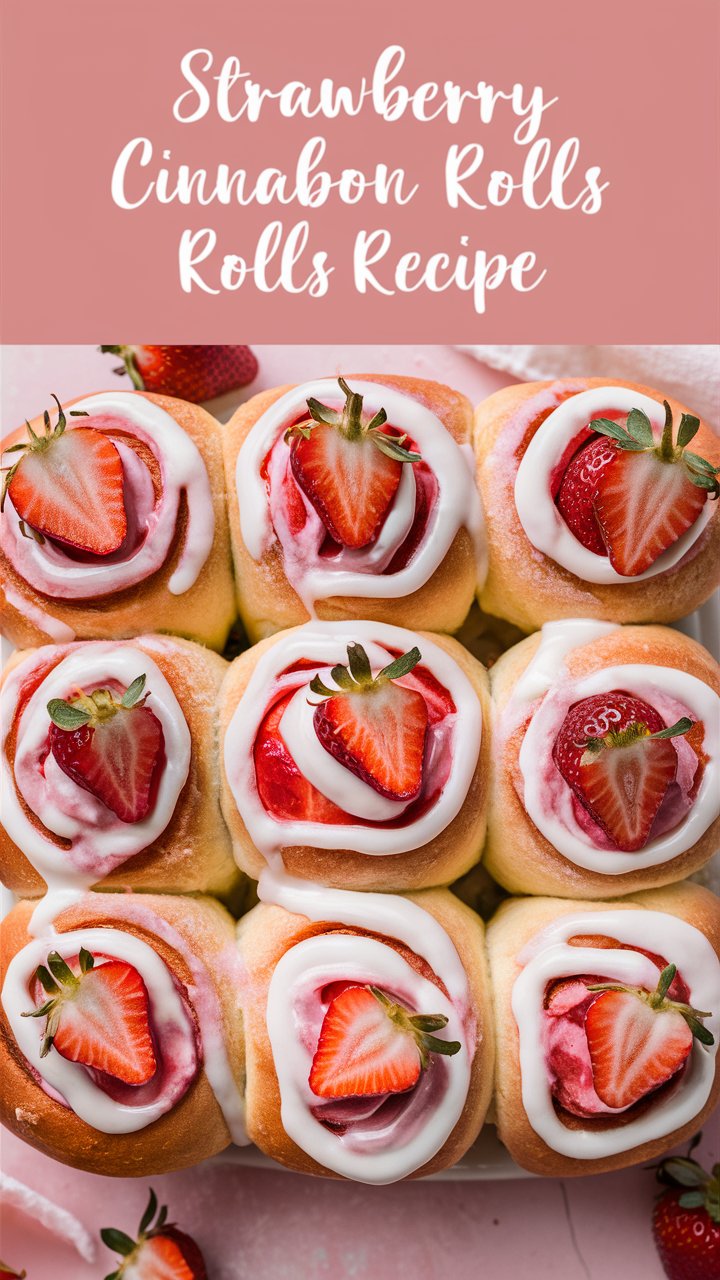 🍓 Strawberry Cinnamon Rolls Recipe