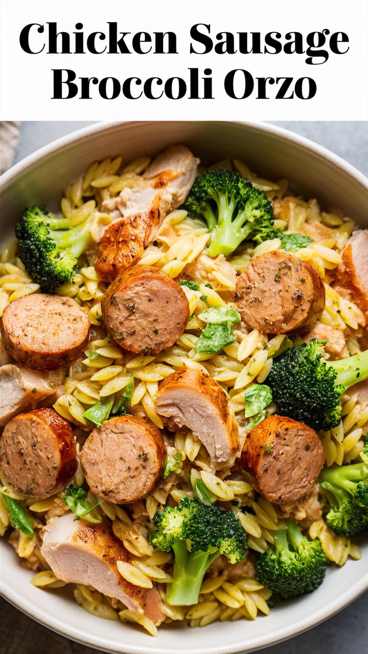 Chicken Sausage Broccoli and Orzo Skillet 2025