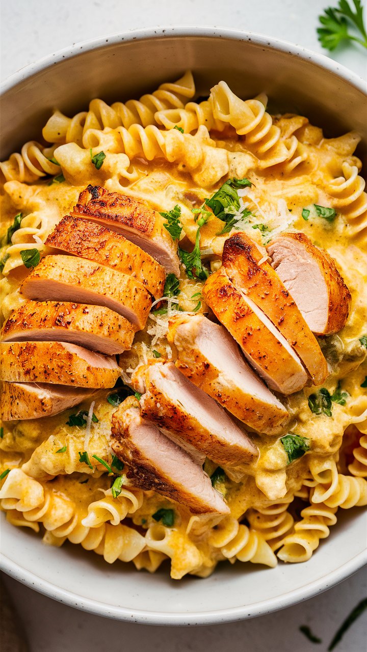 Creamy Garlic Parmesan Chicken with Cheesy Twisted Pasta 2025