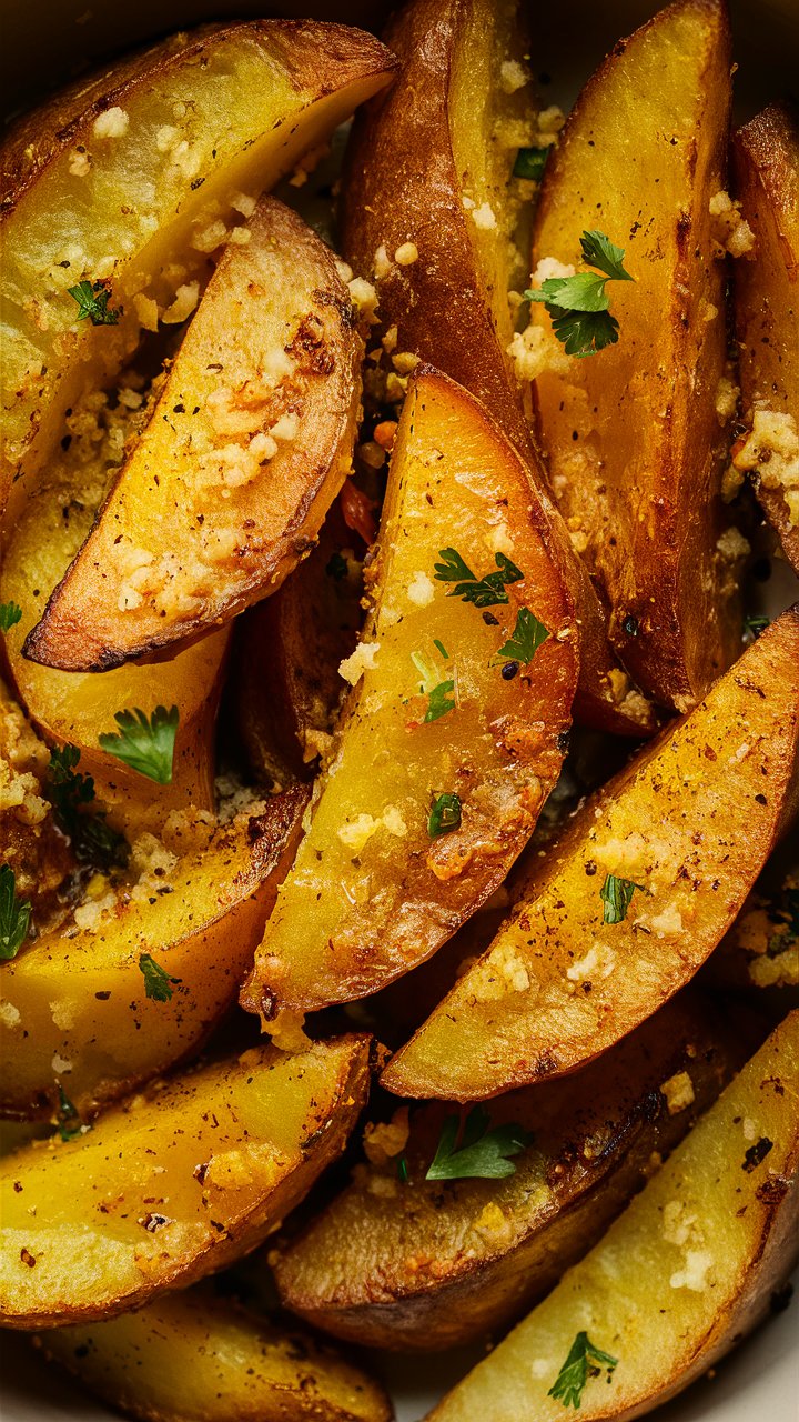 Baked Garlic Parmesan Potato Wedges – Crispy and Golden Recipe