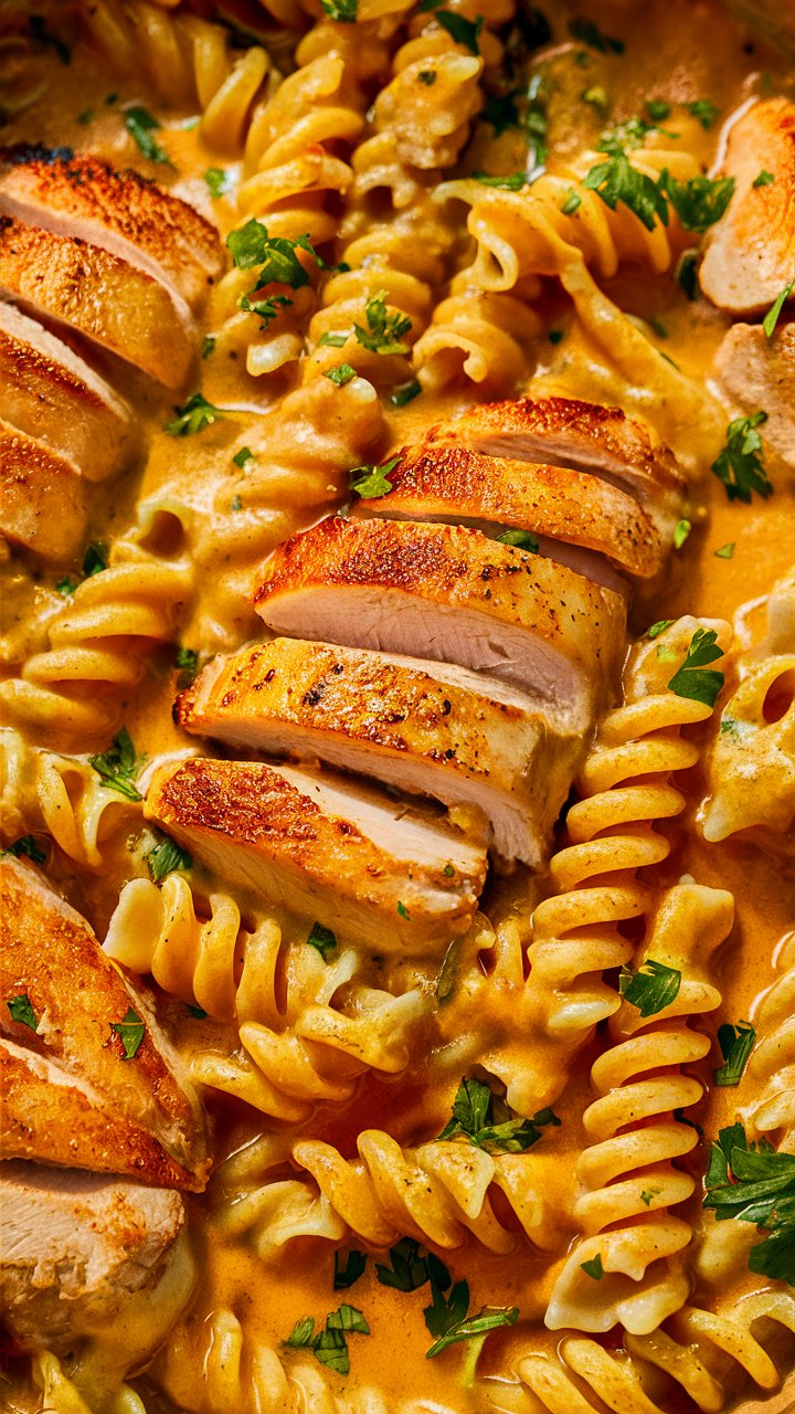 Creamy Garlic Parmesan Chicken with Cheesy Twisted Pasta 2025
