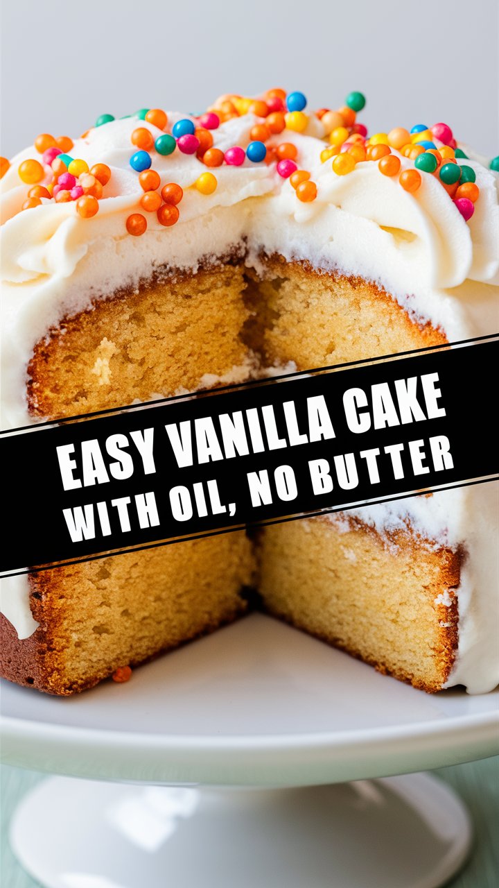Easy Vanilla Cake with Oil (Super Moist, No Butter Recipe)
