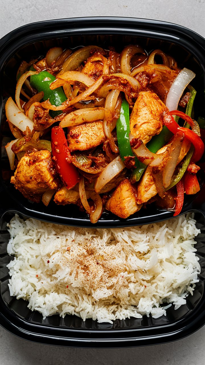Spicy Garlic Chicken Stir Fry with Rice Recipe