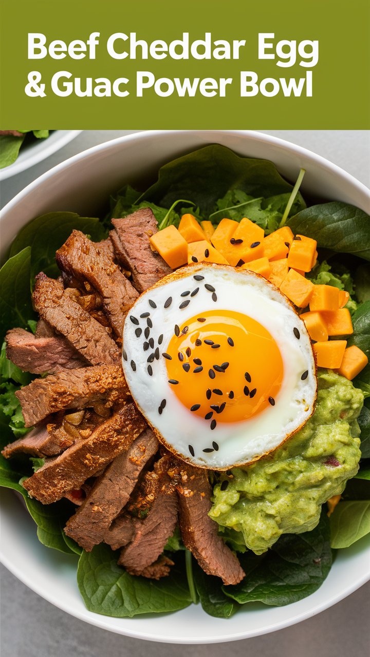 Beef Cheddar Egg & Guac Power Bowl: The Ultimate Protein-Packed Meal for Energy and Strength