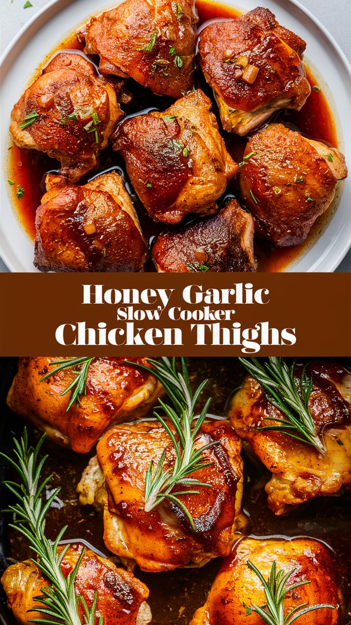 Honey Garlic Slow Cooker Chicken Thighs