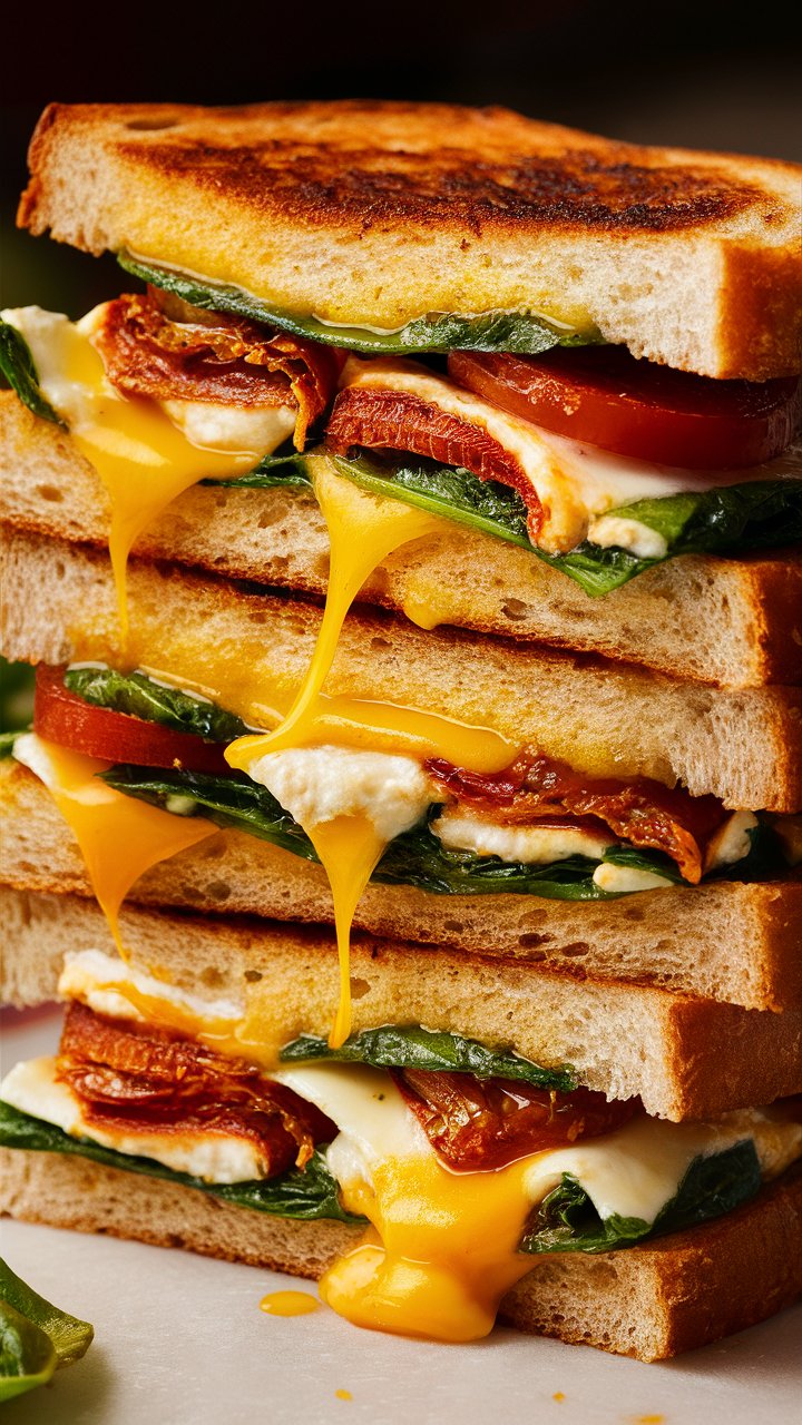 Sun-Dried Tomato Spinach and Ricotta Grilled Cheese 2025